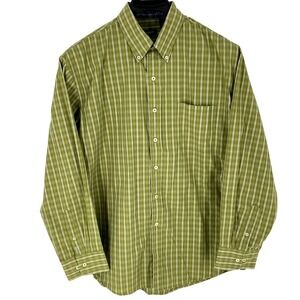 IZOD Green Plaid Button‎ Down Shirt Long Sleeve XL Casual Menswear